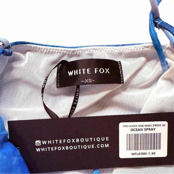 White Fox Boutique "The Lucky One" Maxi Dress - Ocean Spray Size XS - Picture 5 of 11